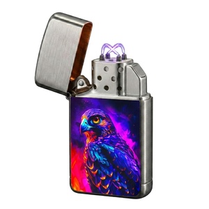Briquet électrique Falcon X jetable rechargeable 950 mAh Type-C, coupe-vent, sans flamme, allumage plasma, métal, carré, pour extérieur - Product Image 1