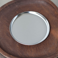 Ronde plaat van roestvrij staal, enkelwandig, geborsteld, metalen serveerschaal voor thuis, restaurant, kamperen