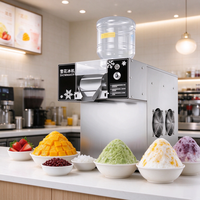 Machine à glace pilée commerciale en acier inoxydable 750W, machine à neige glacée en flocons, capacité 120-150kg/24h pour les boutiques de desserts