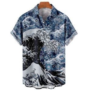 Camicie da uomo di alta qualità personalizzate con stampa 3D in tessuto <span class=keywords><strong>mare</strong></span> e stile Casual Highstreet - Product Image 4