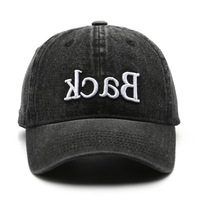 Nouvelle arrivée : Casquette de baseball en denim vintage délavé à 6 panneaux avec broderie 3D style streetwear