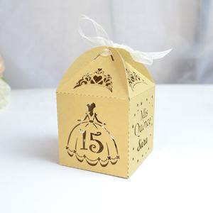 カスタム名クラウンレーザーカットピンクシンデレラパーティー好意ボックス甘い15/16パーティーデコレーション用 - Product Image 6