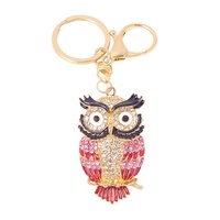 Porte-clés hibou créatif et mignon en alliage de zinc, incrusté de diamants, avec chaîne pendentif, coloré, de luxe, tendance, cadeau d'affaires Junge