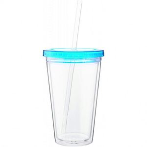 16oz <b>Double</b> <b>Wall</b> Acrylic Tumbler with Straw - Product Image 5