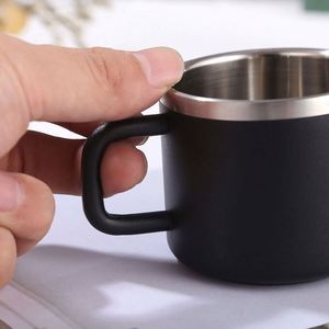 Vente en gros de tasses à espresso classiques à double paroi en acier inoxydable, résistantes aux chocs, isolées sous vide, avec couvercle, écologiques, 3 oz - Product Image 4