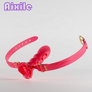 Dildo de Profundidad Ajustable con Forma de Rosa, Mordaza de Bola de Boca Abierta, Juguetes <span class=keywords><strong>Sexuales</strong></span> Fetichistas SM para Mujeres y Hombres, Juguetes <span class=keywords><strong>Sexuales</strong></span> para Adultos, Juguetes de Restricción BDSM - Product Image 1