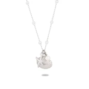 INS Offre Spéciale étoile de mer coquille Saint-Jacques en acier inoxydable 316L collier boucle d'oreille anneau conception ensembles de bijoux pour femmes étanche or 18 carats
