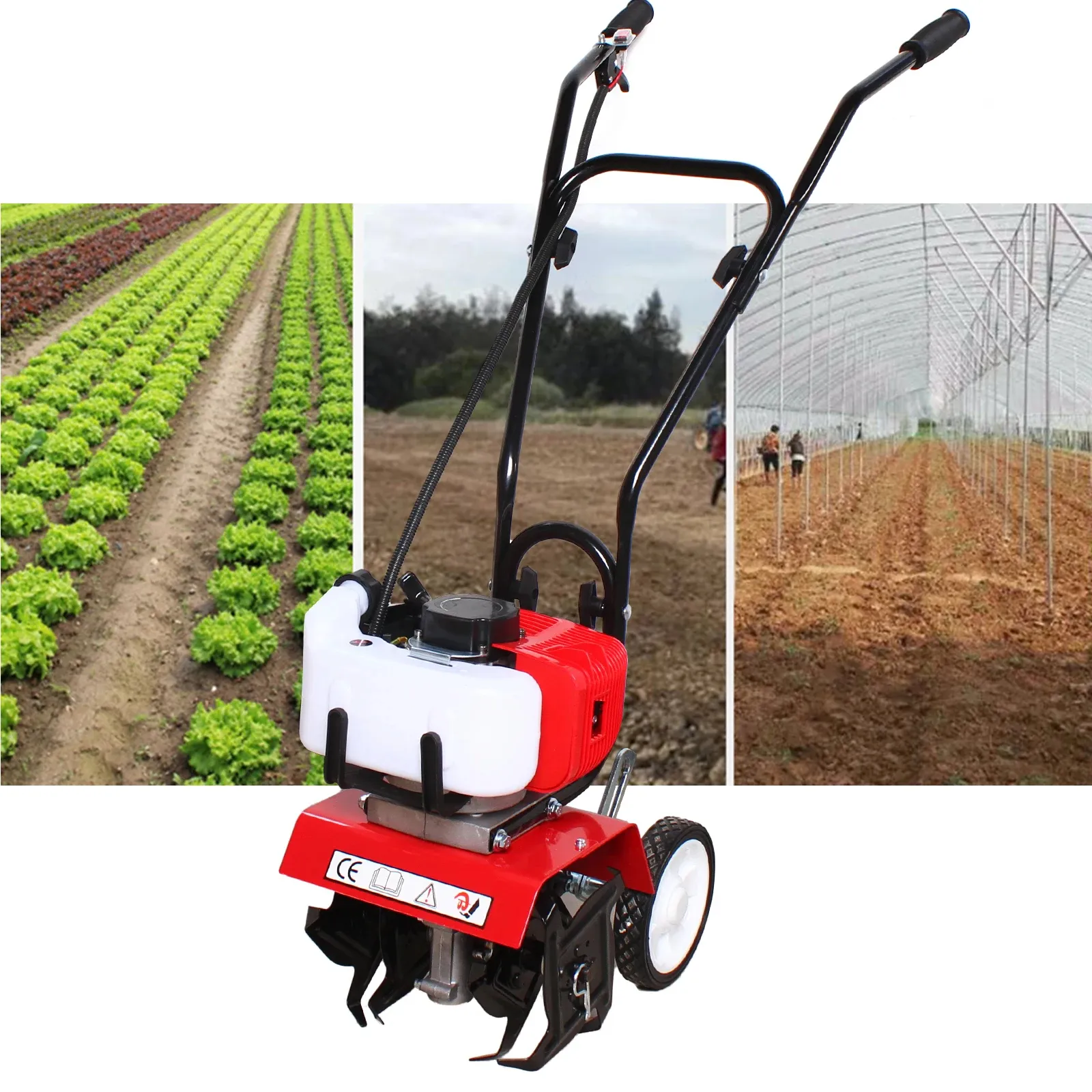 7HP manual plows tiller equipment vegetable field used rotary tillers for sale