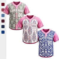 Maillots de baseball personnalisés avec nom et numéro, imprimé floral, tissu respirant, pour adultes, jeunes et unisexe, sur mesure