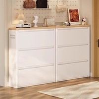 Meuble à chaussures en acier laminé à froid, étagère à chaussures métallique avec porte rabattable, organisateur de rangement pour couloir, entrée, appartement, petits espaces