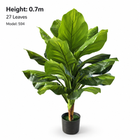 Plantes décoratives artificielles Alocasia Elephant Ear 140 cm, grande plante à tige unique, sans pot, pour l'intérieur, la maison, le bureau, feuillage