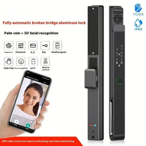Ttlock Wifi cửa thông minh khóa với Palm tĩnh mạch 3D Nhận dạng khuôn mặt máy ảnh vân tay ứng dụng từ xa cuộc gọi video IP65 Hợp kim nhôm - Product Image 3