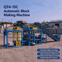 Machine automatique de moulage de briques en ciment QT4-15C, équipement de fabrication de blocs à haute efficacité pour briqueterie