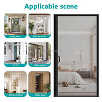 Nouvelle moustiquaire de porte en fibre de verre à bande magnétique intégrale, design moderne, ouverture latérale, utilisable des deux côtés