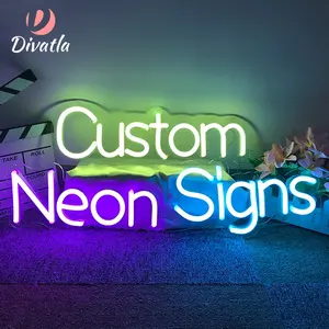 Divatla Personalised Neon Light Sign Logo Letters Acrylic Led Sign Indoor Home Decoration Custom Neon Sign