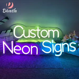 Divatla tanda lampu Neon, dipersonalisasi Logo huruf akrilik tanda Led dekorasi dalam ruangan rumah tanda Neon kustom