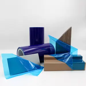Película protetora de silicone para janelas de polietileno PE transparente inoxidável azul, preço competitivo, autoadesiva