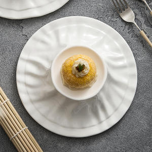 Plato de pedestal de porcelana blanca moderna, concepto artístico, plato de postre, restaurante de Hotel, ajuste de cocina Molecular, juego de vajilla - Product Image 3