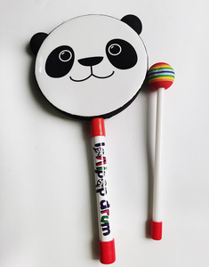 Cute Panda 6-Inch Hand <b>Drum</b> Toy with Plastic Stick Educational Musical Toy for Kids Wholesale Orff Musical Percussion Instrument - Product Image 3