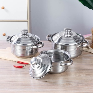 Utensilios de cocina de acero inoxidable, 16/18/20/22/24cm, ollas de forma recta, 10 Uds. - Product Image 5