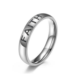 Anillo Minimalista de Acero de Titanio Grabado con la Palabra 'Hope', Diseño Unisex, Joyería para Regalo - Product Image 5