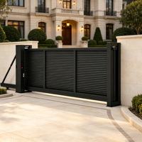 Portail cantilever suspendu en aluminium gris foncé de style persienne pour cour de villa, prix usine Zhanjiang