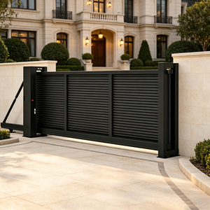<span class=keywords><strong>Portail</strong></span> cantilever suspendu en aluminium gris foncé de style persienne pour cour de villa, <span class=keywords><strong>prix</strong></span> usine Zhanjiang - Product Image 1