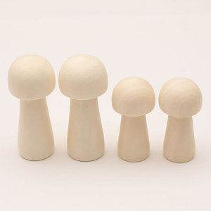 Figurines de champignons en bois faites à la main 85 mm 65 mm, fournitures artisanales en bois naturel pour la décoration DIY - Product Image 2