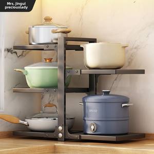 Étagère <span class=keywords><strong>d</strong></span>'angle réglable Étagère de rangement de cuisine multicouche <span class=keywords><strong>Organisateur</strong></span> <span class=keywords><strong>d</strong></span>'armoire <span class=keywords><strong>d</strong></span>'<span class=keywords><strong>évier</strong></span> de comptoir en métal pour pot de vaisselle domestique - Product Image 4