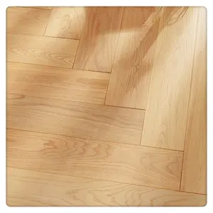 Heating Floor Export UV Coating Natural Smooth Finished Russia White Oak Hardwood & Solid Parquet Chevron Wood flooring