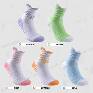 नए अनुकूलित सांस लेने योग्य टेरी एकमात्र चल रहे मोजे सभी सीज़न कसरत मोजे कुशिंग समर्थन टखने खेल मोजे - Product Image 3