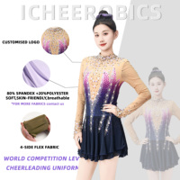 Justaucorps de gymnastique OEM filles/enfants-vêtements de compétition rythmique uniformes violets/noirs/roses pour les gymnastes sportifs