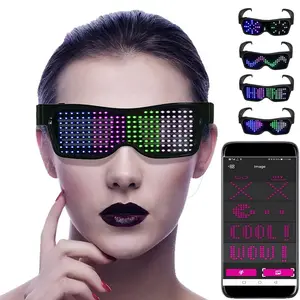 Rave Glasses Display Customize Flashing Messages Animations App luminous programmable LED glasses with Blue tooth