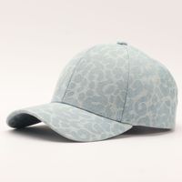Casquette de baseball 6 panneaux en coton imprimé léopard, style européen et américain, à visière rigide et large