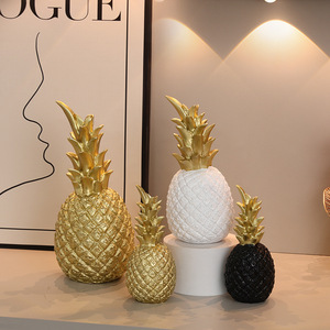 Master Gu Pineapple Decor Resin Ornament Set Gold Black White Desk Home Decoration - Product Image 4