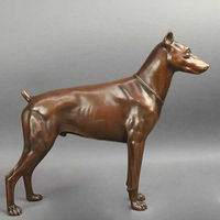 Sculpture de chien Doberman Pinscher en bronze, sculpture de jardin en laiton de qualité professionnelle pour parc extérieur