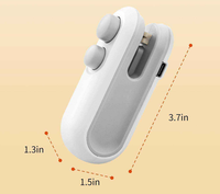 Scelleuse sous vide portable USB rechargeable, mini scelleuse manuelle pour sacs alimentaires en plastique avec coupe-sac thermique et clip, machine à sceller les sacs