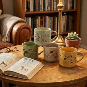 Nouvelles tasses en céramique de porcelaine au design original, peintes à la main, motif chat et chien, cadeau créatif, compatibles micro-ondes et lave-vaisselle, pour le camping - Product Image 2