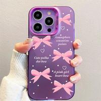 Coques de Téléphone Antichoc de Luxe avec Nœud Papillon pour iPhone 17 Air 16 15 Plus Pro Max 14 13 12 11 X – Housse de Protection Arrière Personnalisable avec Logo