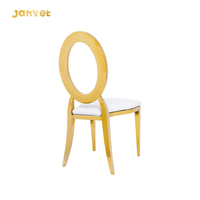 Chaises à dossier en O pour mariages, événements dorés, lieux de réception, chaises de banquet de luxe, salle à manger
