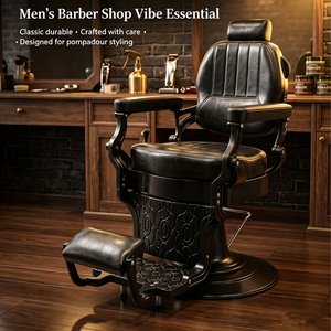 Fauteuil de barbier vintage haut de gamme, professionnel, hydraulique, pivotant, pour salon de coiffure - Product Image 1