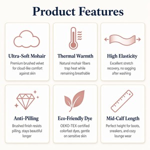 Calcetines Elegantes para Mujer, Personalizados OEM, de Terciopelo <span class=keywords><strong>Mahai</strong></span>, con Costuras Horizontales, Antibacterianos, Desodorantes y Transpirables - Product Image 6