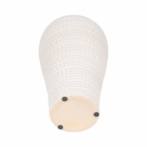 Vaso in ceramica testurizzata con bordo in metallo e accenti a punti in rilievo per l'arredamento del soggiorno. - Product Image 6
