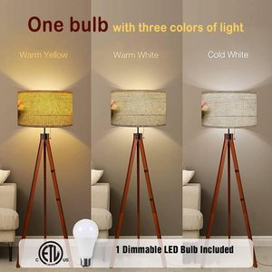 Lámpara de pie LED personalizada moderna de lujo con diseño de flores de tulipán con Control remoto pantalla texturizada de madera blanca decoración del hogar Stock - Product Image 2