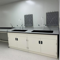 Muebles de Laboratorio para Escuelas de Medicina, Banco de Trabajo de Resina Fenólica y Acero, Mesa de Laboratorio para Investigación y Estudios Científicos
