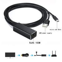 Cable Micro-USB de 1M a RJ45 10/100Mbps, Adaptador de Tarjeta de Red Ethernet USB 2.0, Cableado Externo con Alimentación USB