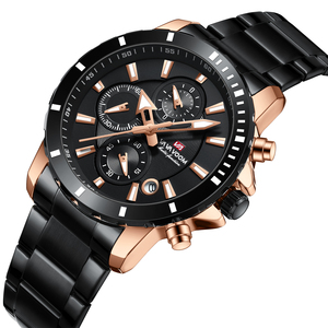 Montre chronographe à quartz pour homme, en acier inoxydable, étanche, sportive, avec date et aiguilles lumineuses - Product Image 5