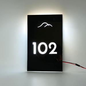 Panneau d'indicateur personnalisé de numéro de chambre, panneau de signalisation en acrylique LED, Guide de Direction - Product Image 1