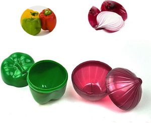 Conteneurs de conservation alimentaire en forme de fruits et légumes, support pour réfrigérateur, bac à légumes, oignon, tomate, citron, poivron vert - Product Image 3