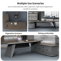 Bureau de travail moderne en bois modulaire, table d'ordinateur simple pour l'étude, poste de travail BOSS